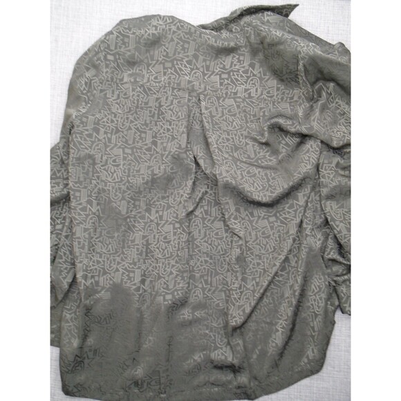 Lili Butler Silk Button Blouse Size Women's Medium Abstract Pattern Shoulder Pad - Picture 11 of 11